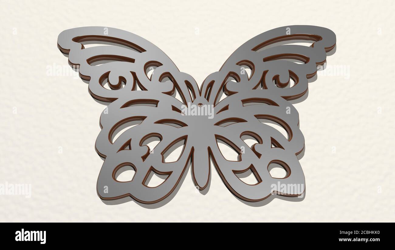 ICÔNE DE dessin papillon 3D - illustration 3D pour l'arrière-plan et  magnifique Photo Stock - Alamy