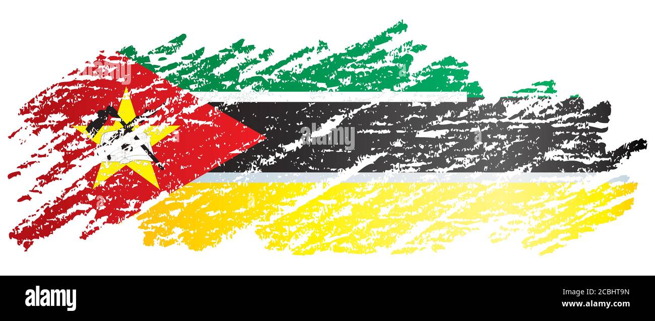 Drapeau du Mozambique, République du Mozambique. Modèle pour la conception des prix, un document officiel avec le drapeau du Mozambique. Vecteur lumineux et coloré Illustration de Vecteur