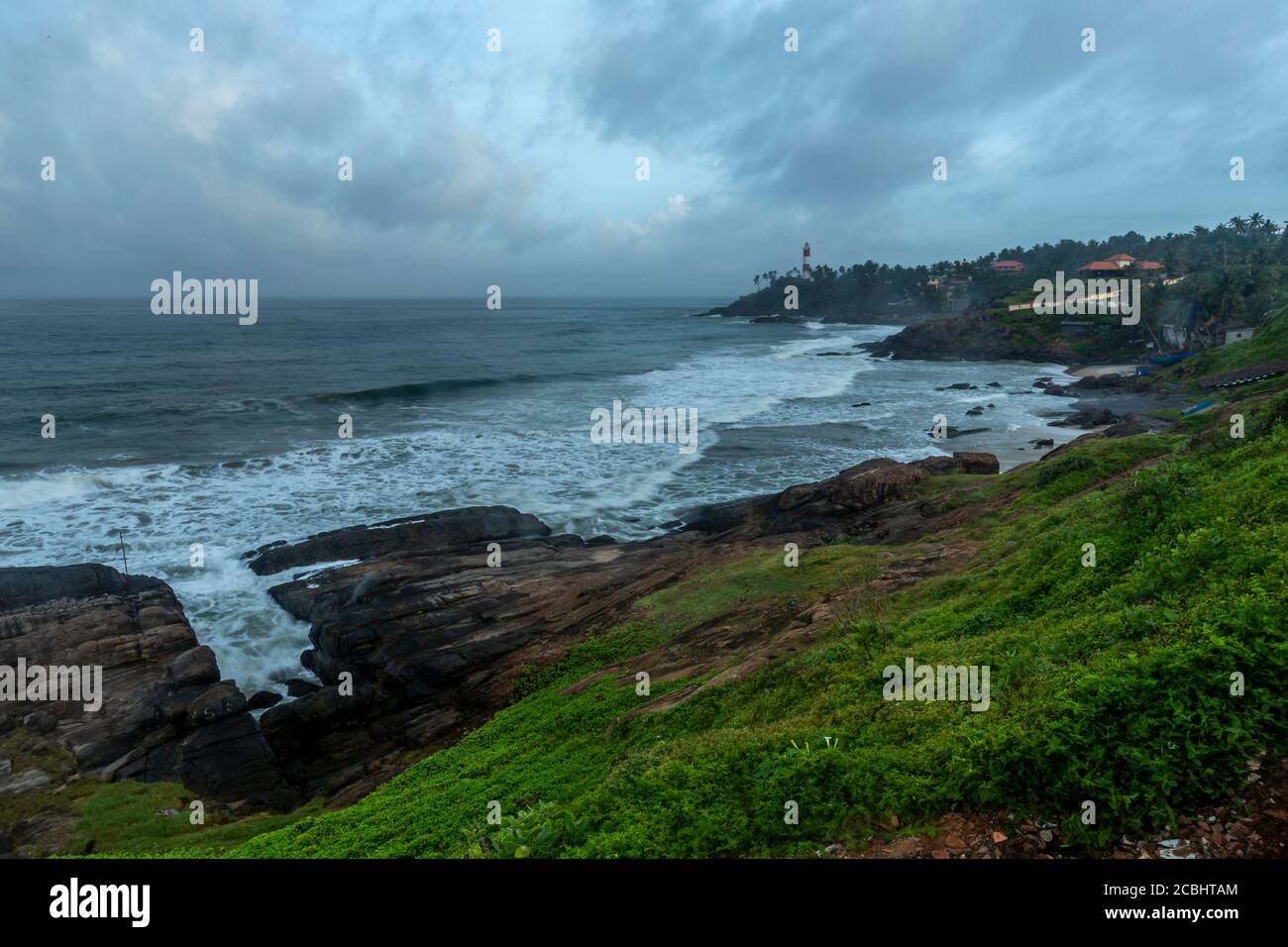 La maison de lumière Kovalam vue de Vizhinjam Banque D'Images