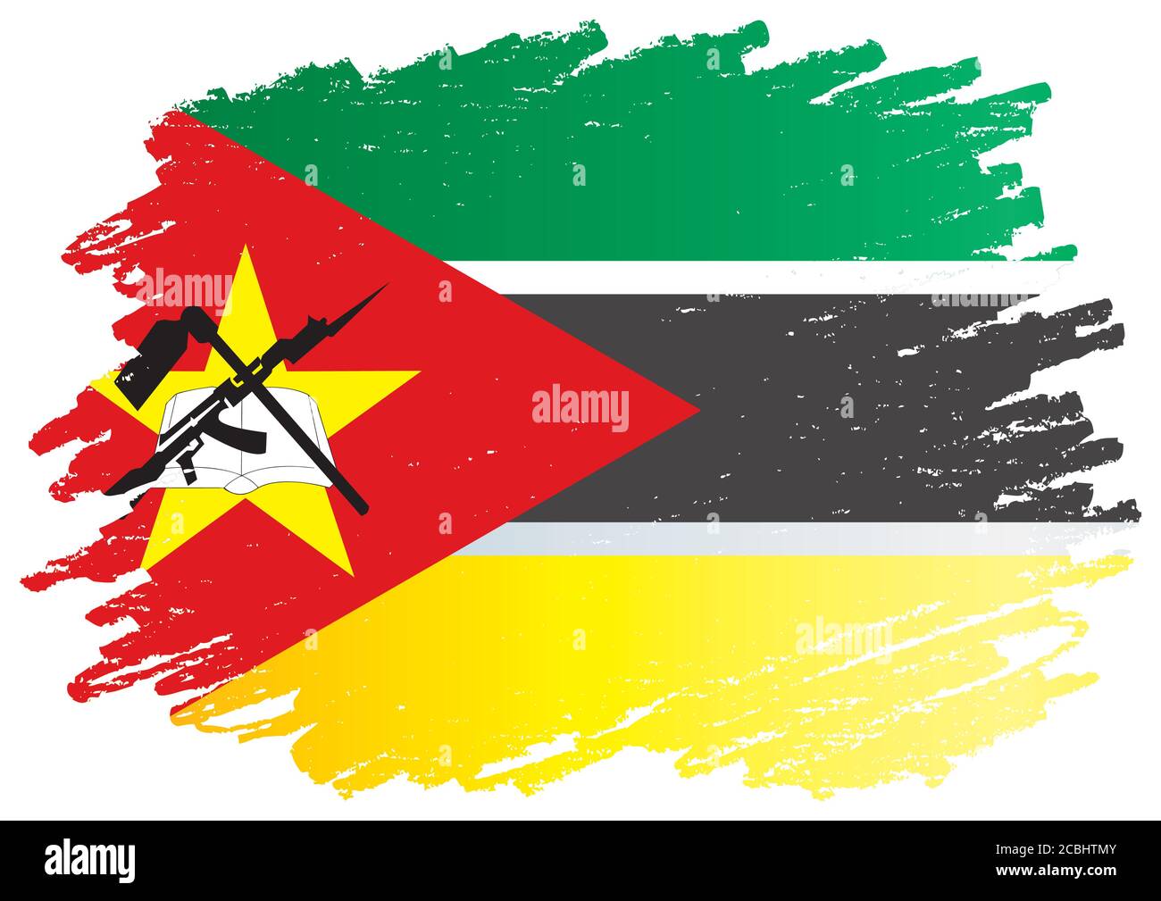 Drapeau du Mozambique, République du Mozambique. Modèle pour la conception des prix, un document officiel avec le drapeau du Mozambique. Vecteur lumineux et coloré Illustration de Vecteur
