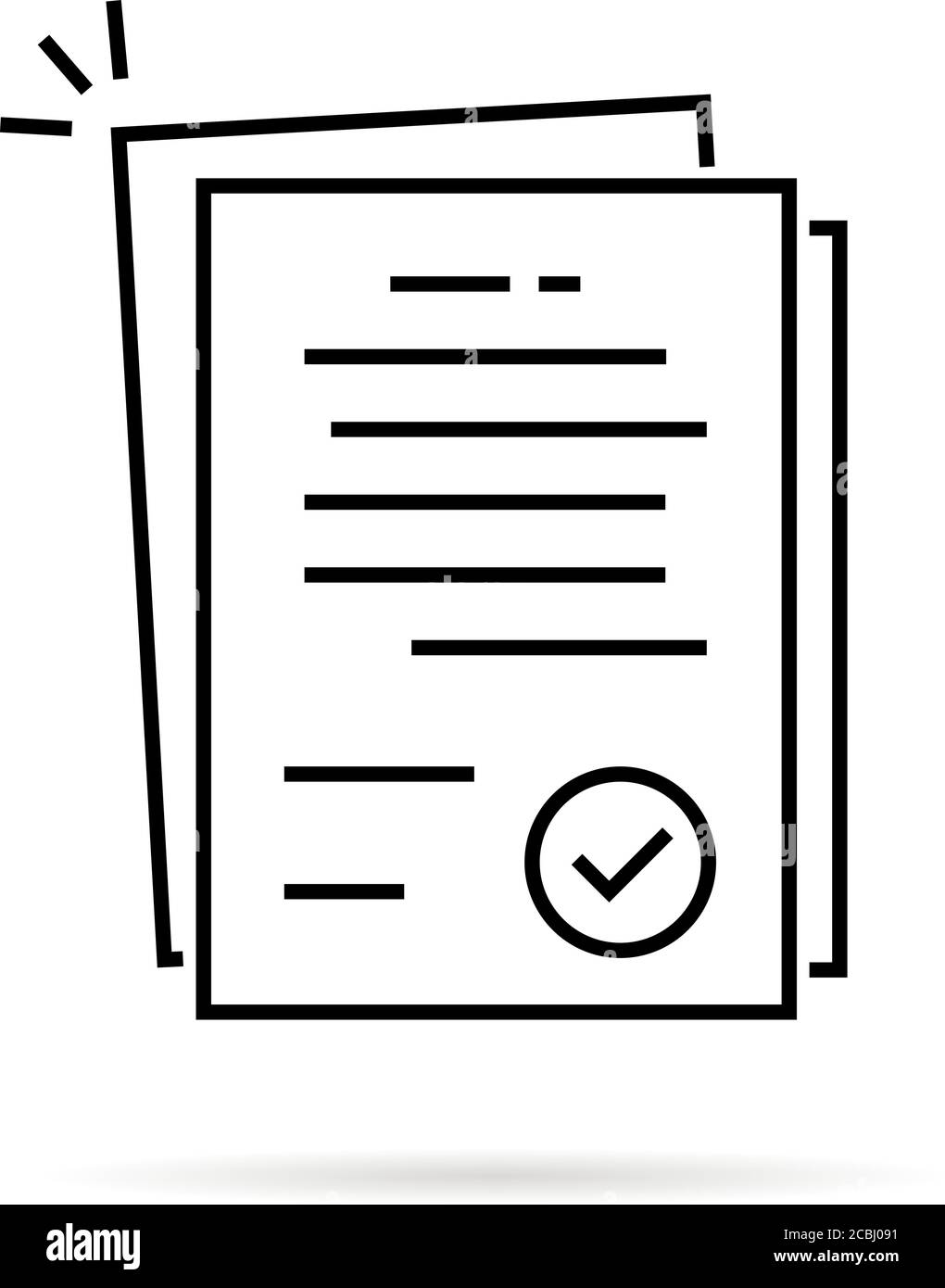 pile linéaire de documents de licence ou de contrat Illustration de Vecteur