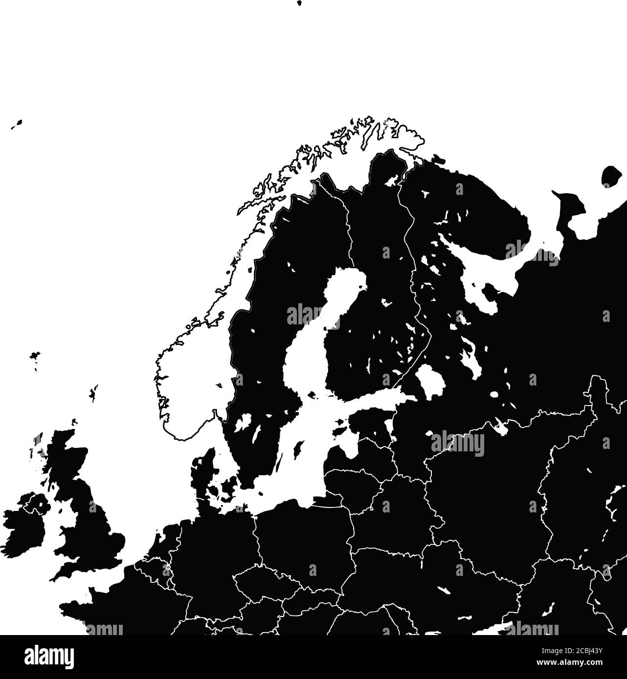 Carte de Norvège. Illustration en noir et blanc. Icône pour l'impression et l'étiquetage. Illustration de Vecteur