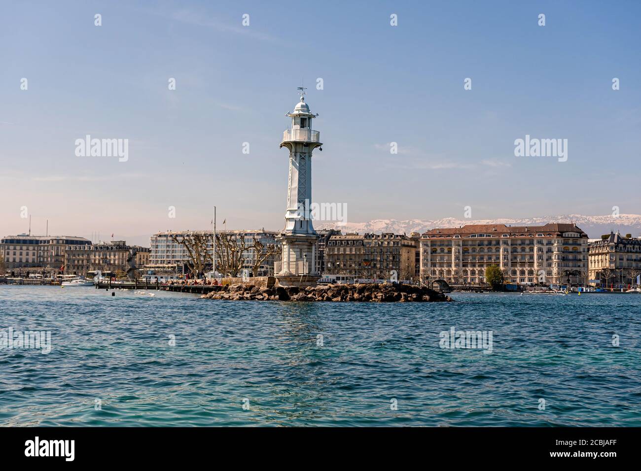 Genève, Suisse - le 14 avril 2019 : Lac Léman, Lac Léman, Genève, Suisse - image Banque D'Images