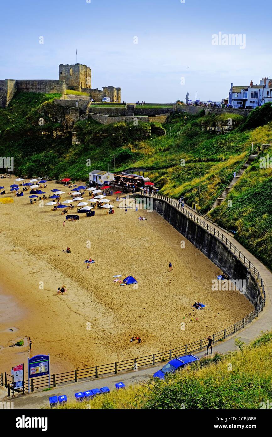 Rileys Fish Shack King Edwards Bay Tynemouth et Château Banque D'Images