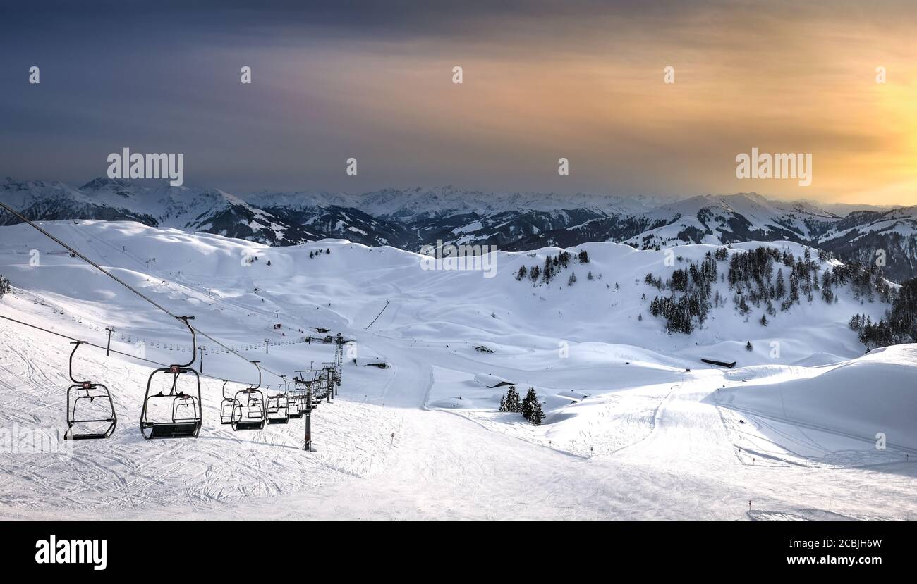 Station de ski à Kitzbuehel Autriche Banque D'Images