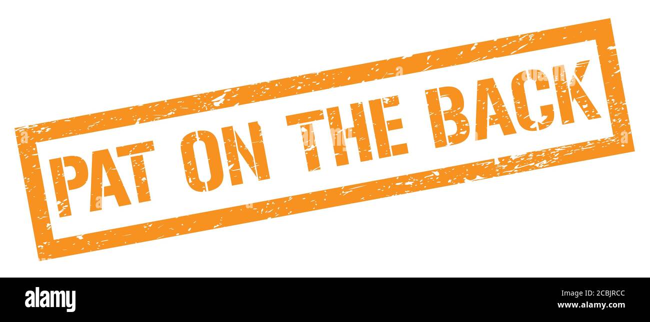 PAT SUR LE PANNEAU DE timbre rectangle orange grungy AU DOS. Banque D'Images