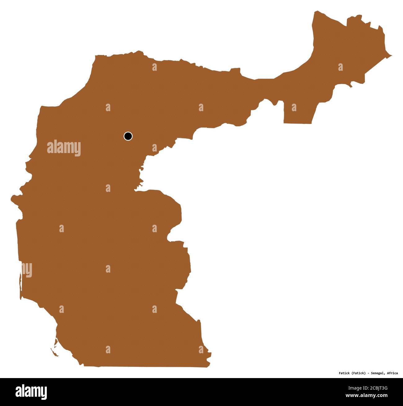 Forme de Fatick, région du Sénégal, avec sa capitale isolée sur fond ...