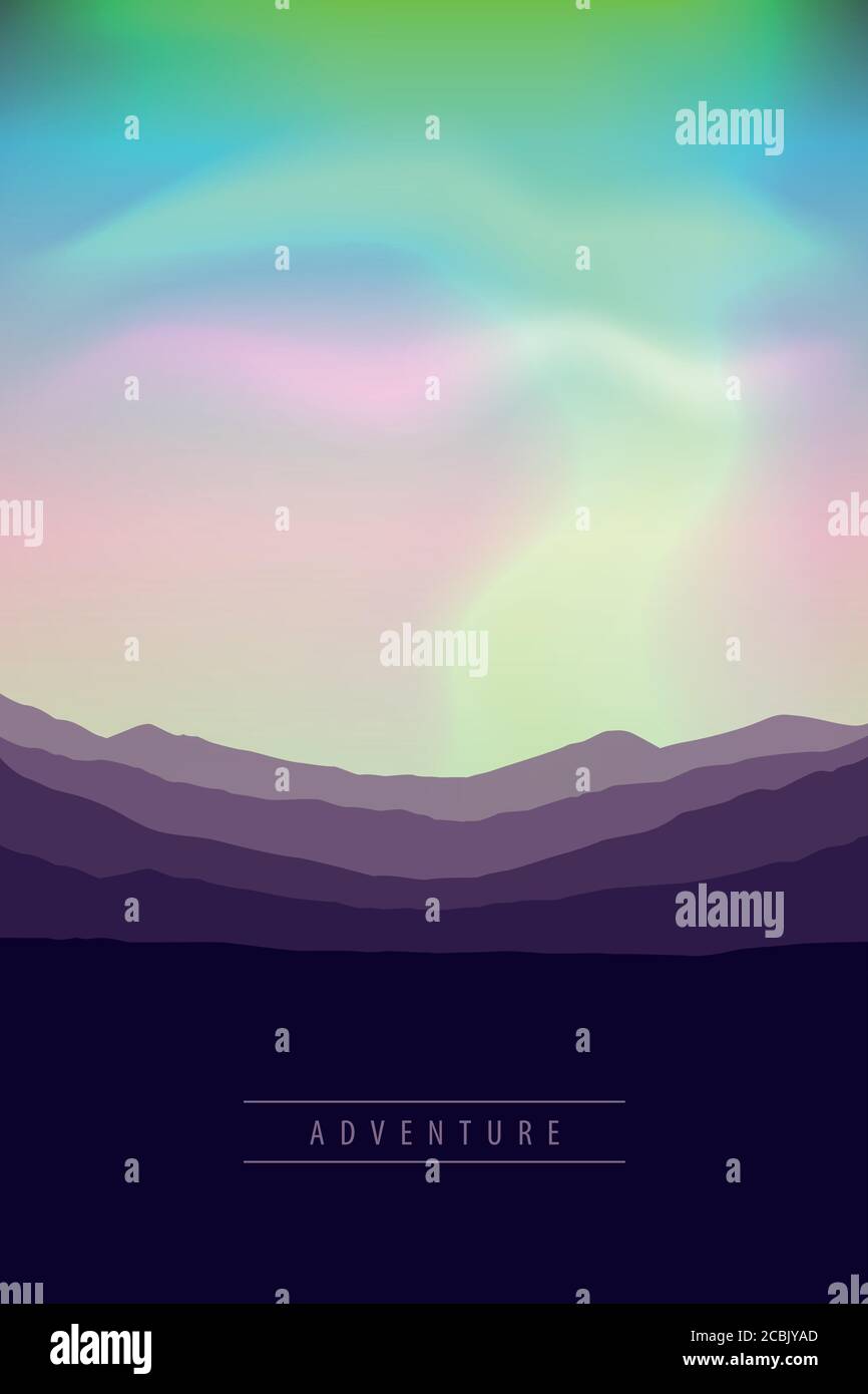 Magnifique aurora borealis fond coloré ciel vecteur illustration EPS10 Illustration de Vecteur
