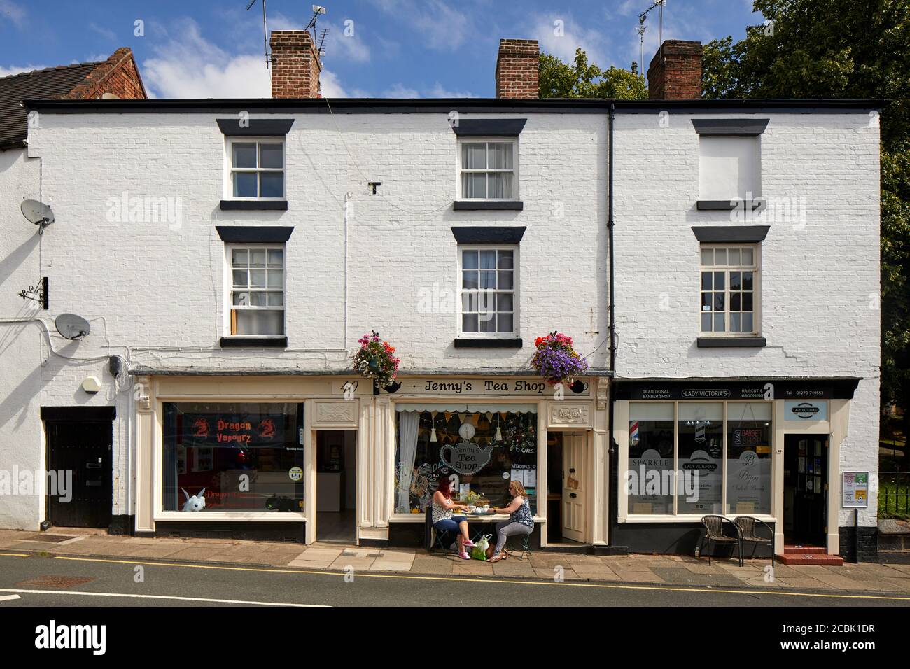 Marché de Sandbach à Cheshire Jenny's Tea Room on High Rue Banque D'Images