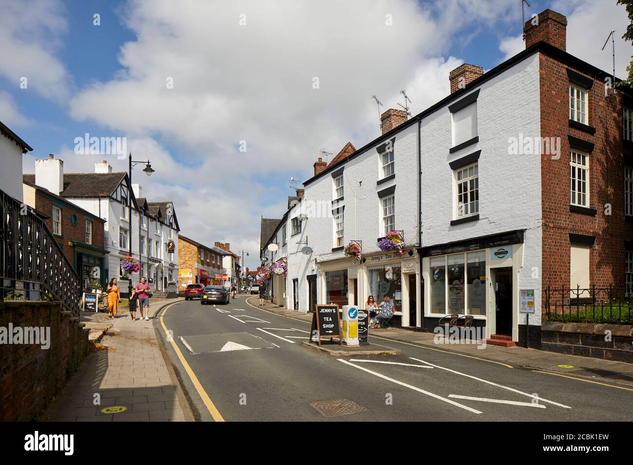 Marché de Sandbach à Cheshire Jenny's Tea Room on High Rue Banque D'Images