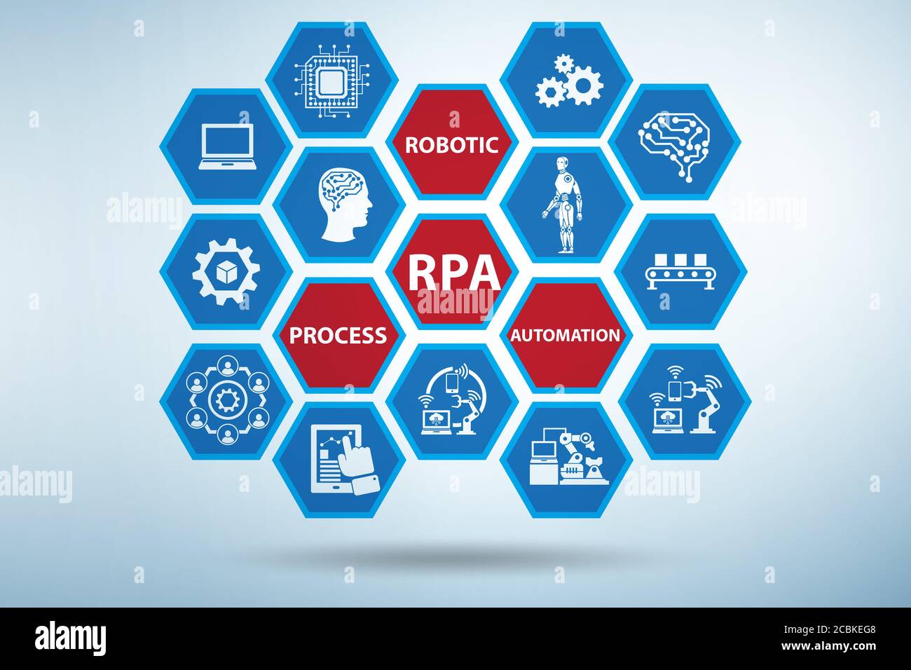 Illustration de la RPA - automatisation de processus robotisé Banque D'Images