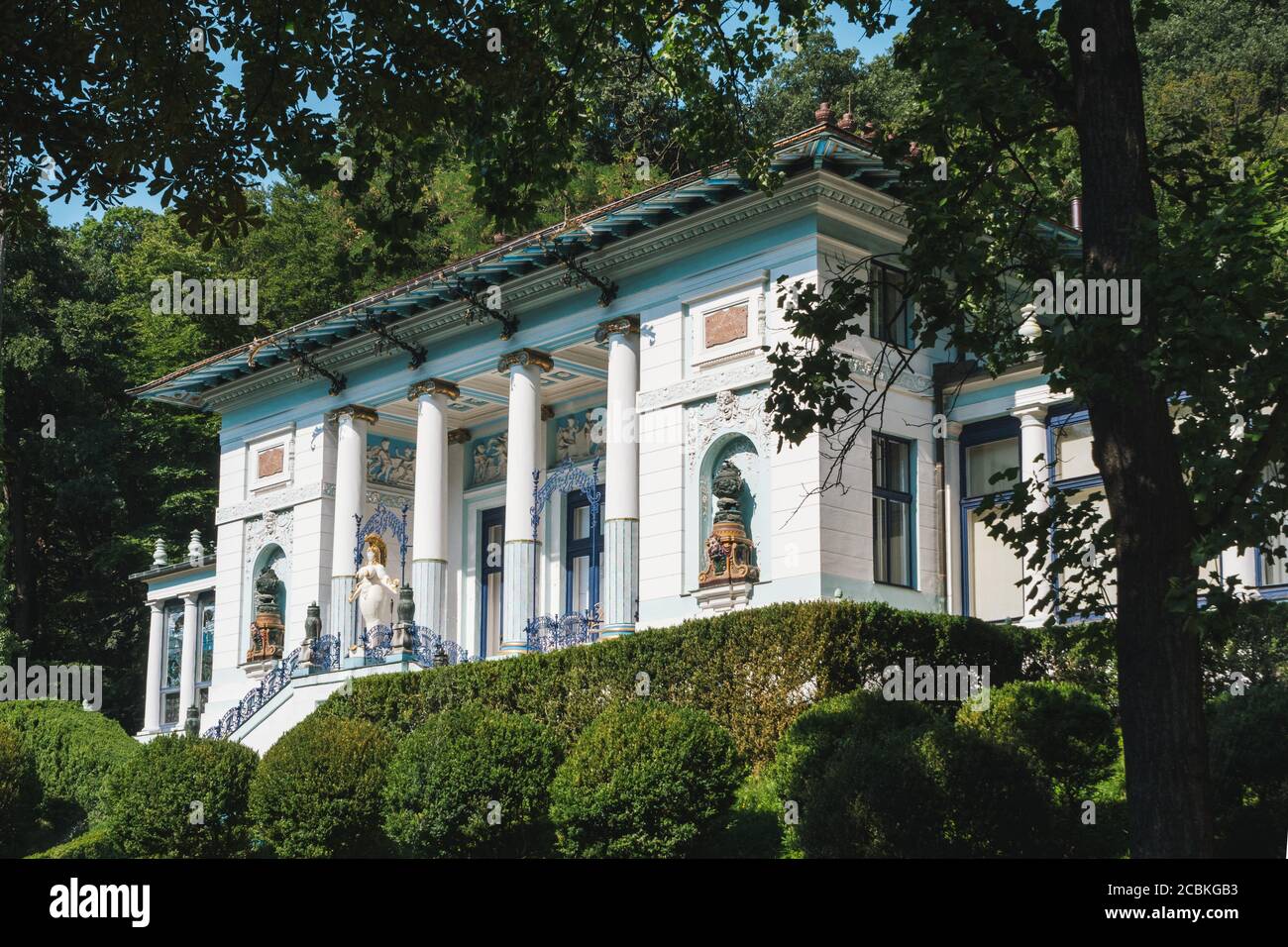 Vienne, Autriche - août 8 2020 : Villa Otto Wagner avec le musée Ernst Fuchs, un bâtiment Art nouveau, également appelé Villa Ben Tieber. Banque D'Images