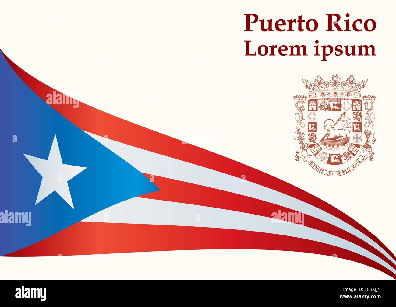 Drapeau de Porto Rico, Commonwealth de Porto Rico. Modèle pour la conception de prix, un document officiel avec le drapeau de Porto Rico. Vecto lumineux et coloré Illustration de Vecteur