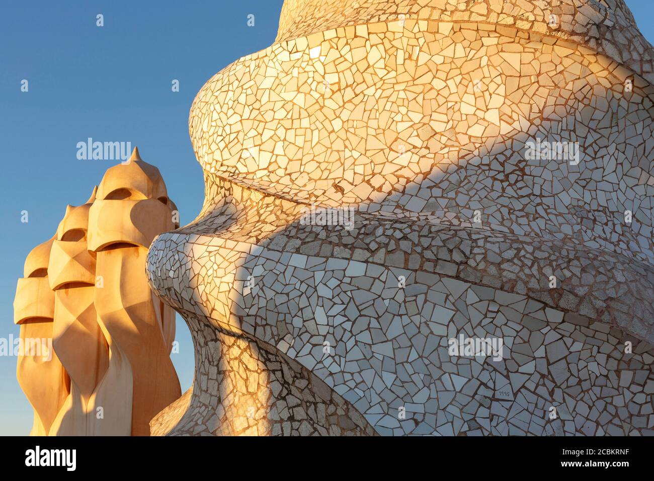 Détails architecturaux, Casa Mila, Barcelone, Espagne Banque D'Images