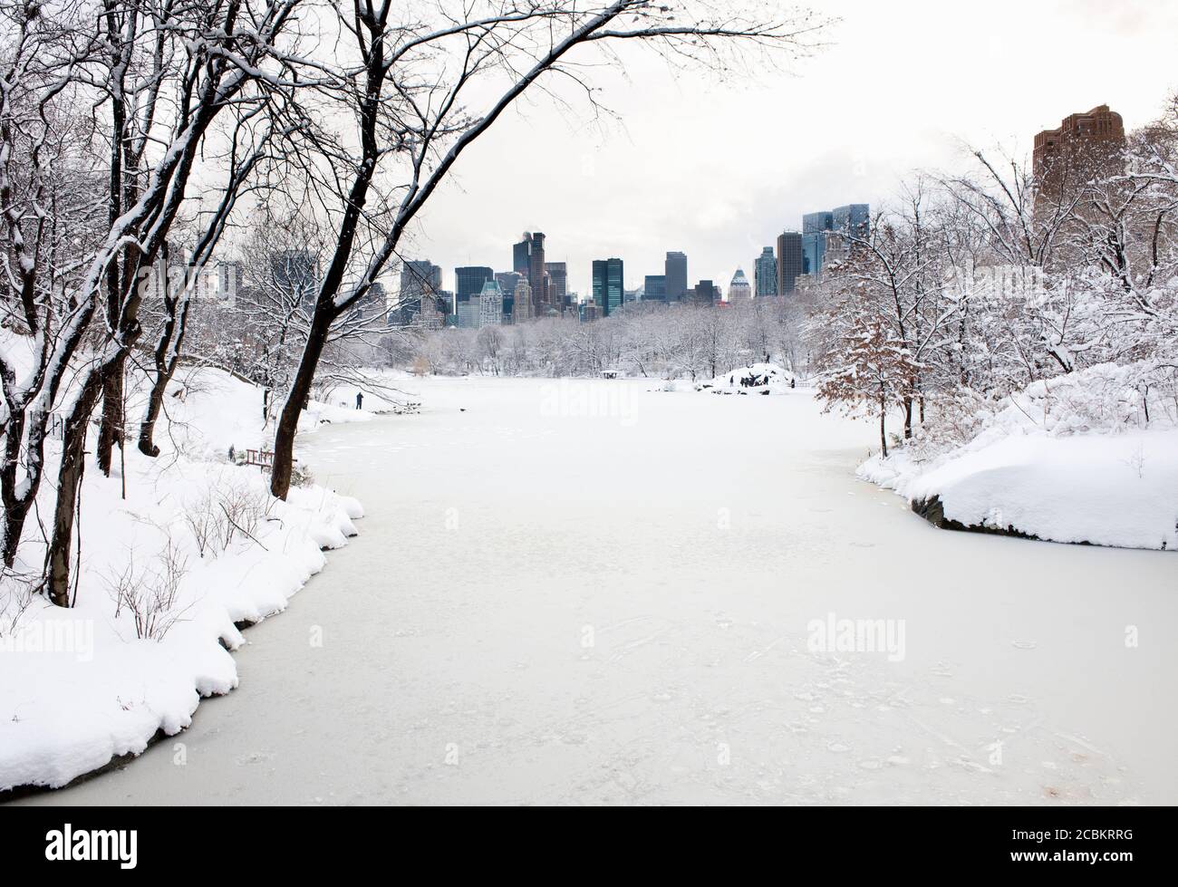 Lac Central Park en hiver, Manhattan, New York, Etats-Unis Banque D'Images