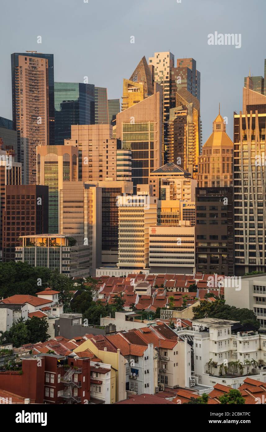 Vue sur la ville de chine et le quartier financier, Singapour Banque D'Images