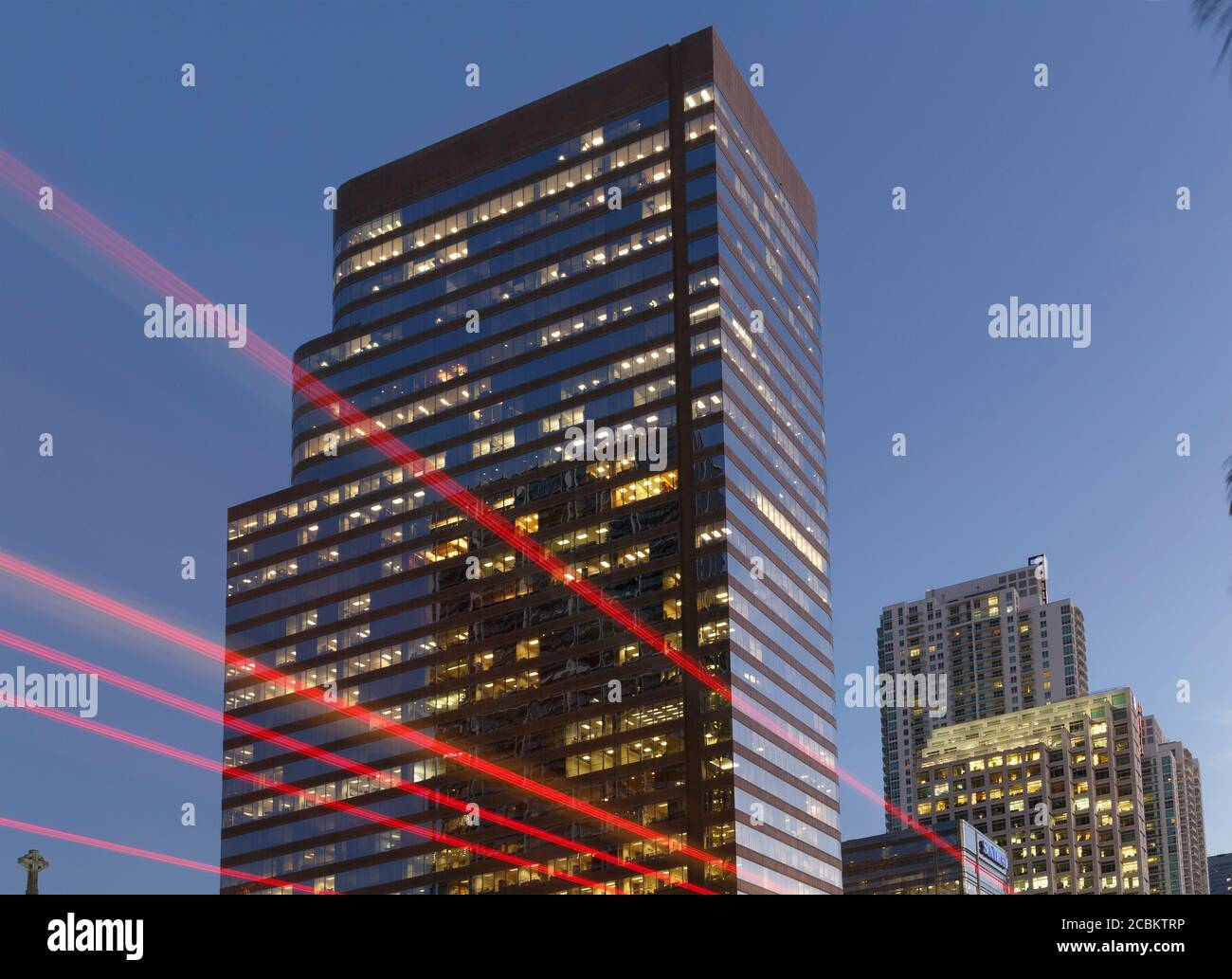 Bâtiment sur Biscayne Boulevard, centre-ville de Miami, Floride, États-Unis Banque D'Images