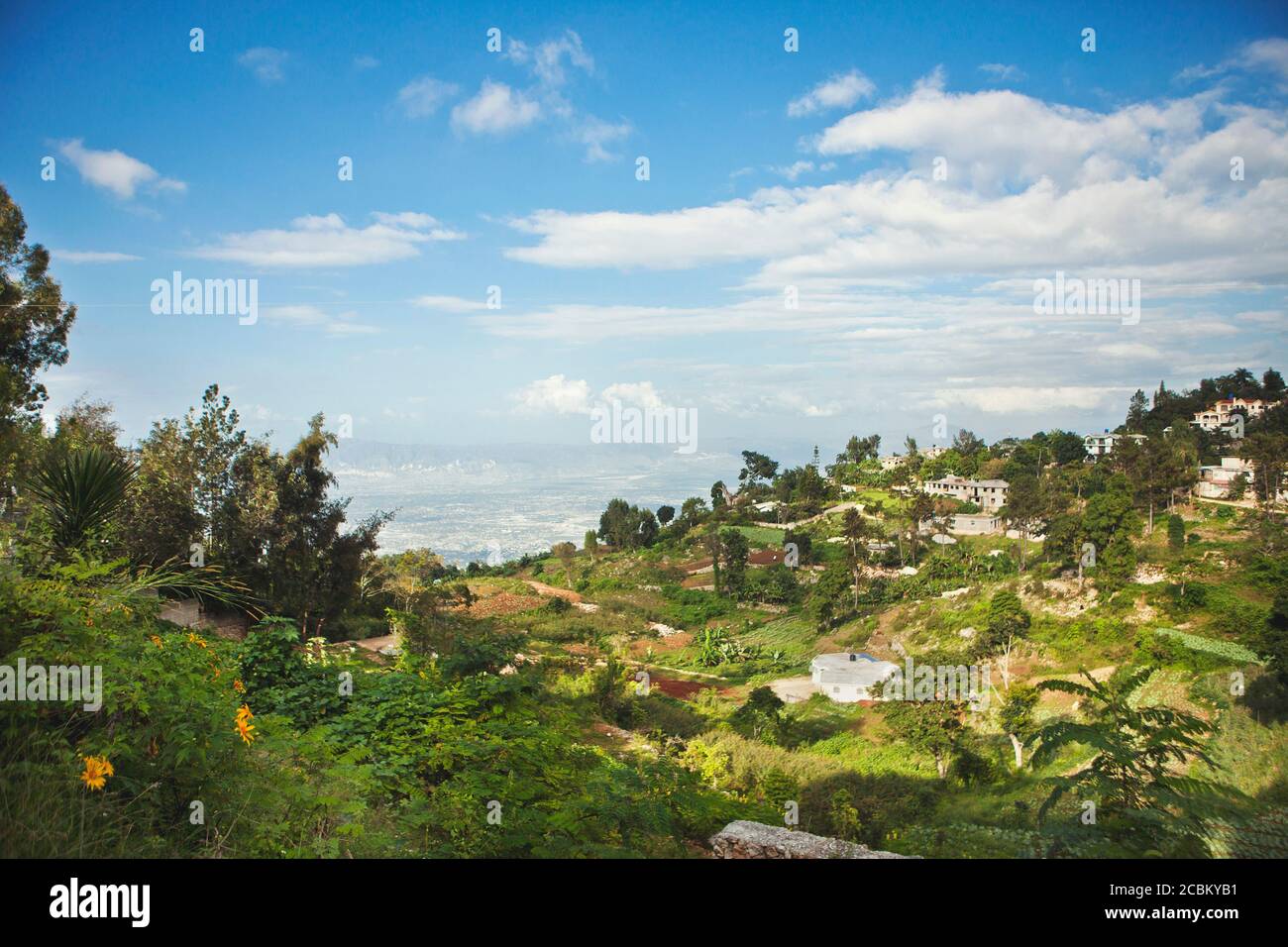 Vue sur Port-au-Prince, Haïti depuis la campagne de Fermaithe Banque D'Images