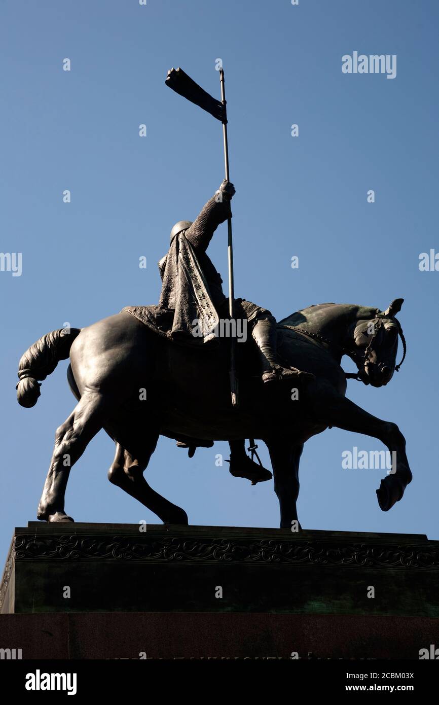 Monument Venceslas sur la place Venceslas, Prague, République tchèque Banque D'Images