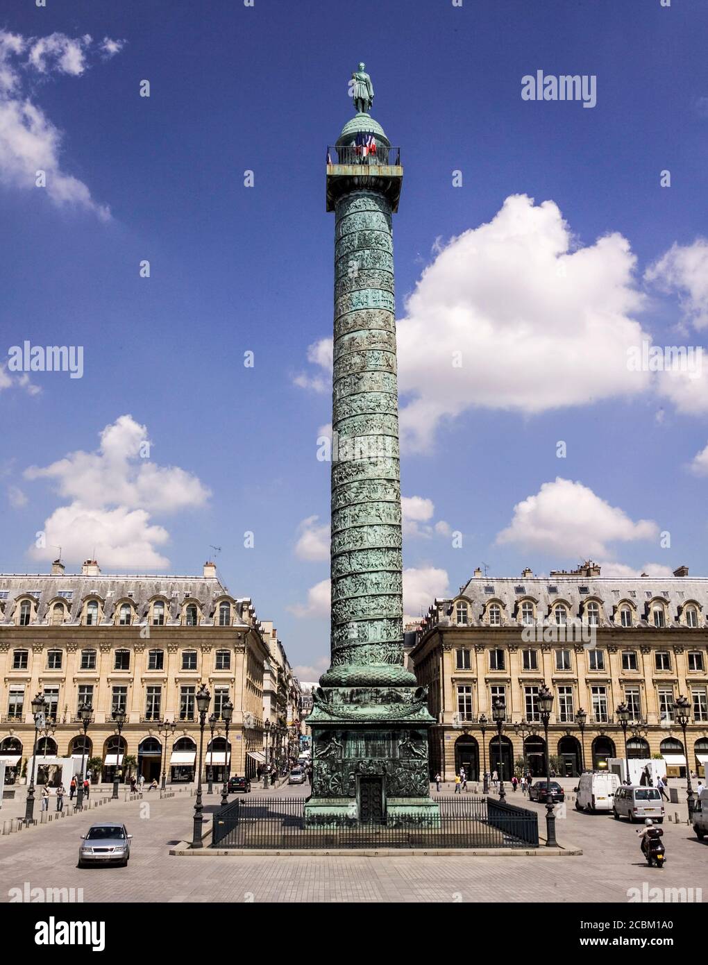Colonne et statue de Napoléon, place Vendôme, Paris, France Photo Stock