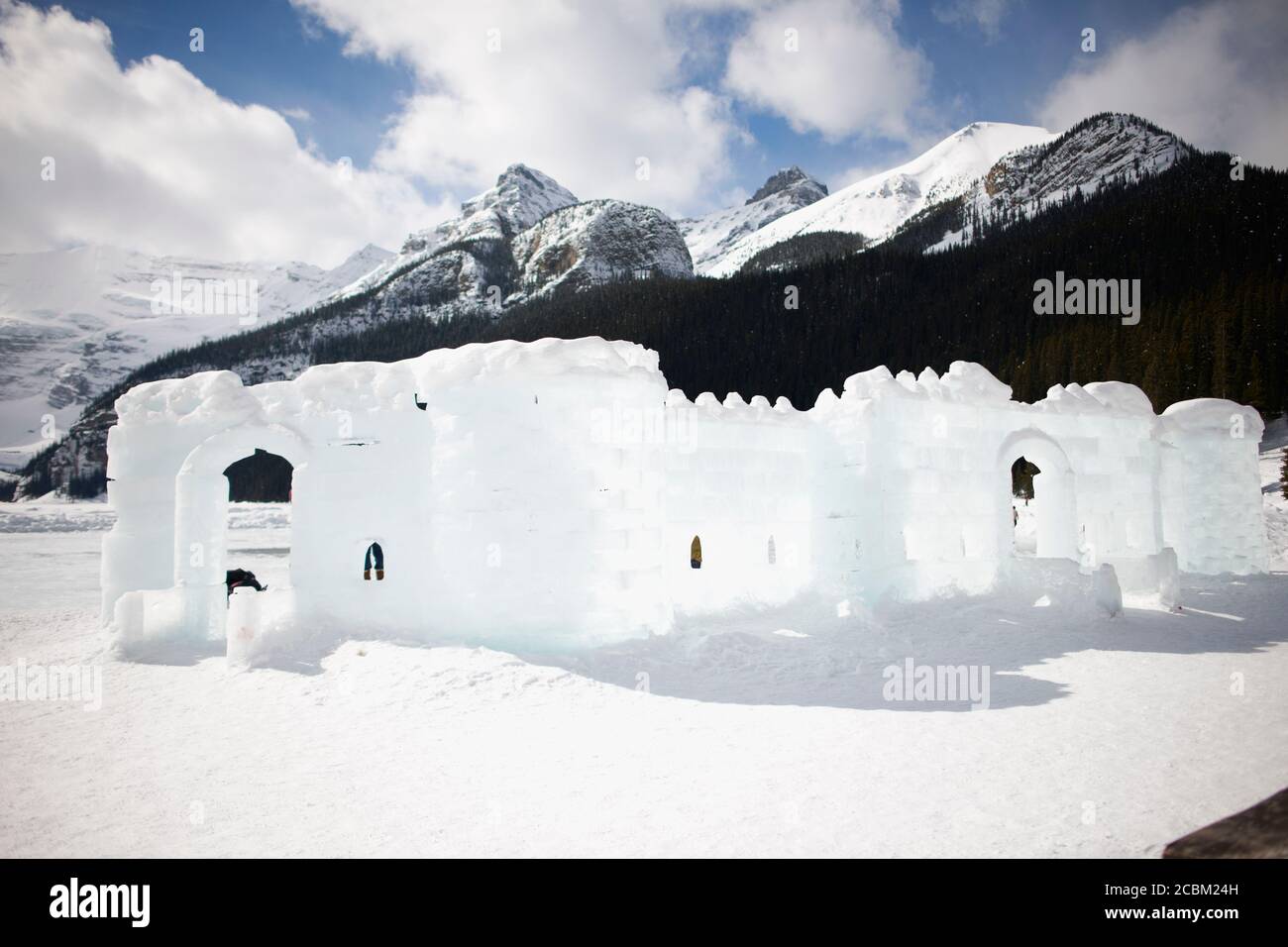 Sculpture sur glace, Lake Louise, Alberta, Canada Banque D'Images