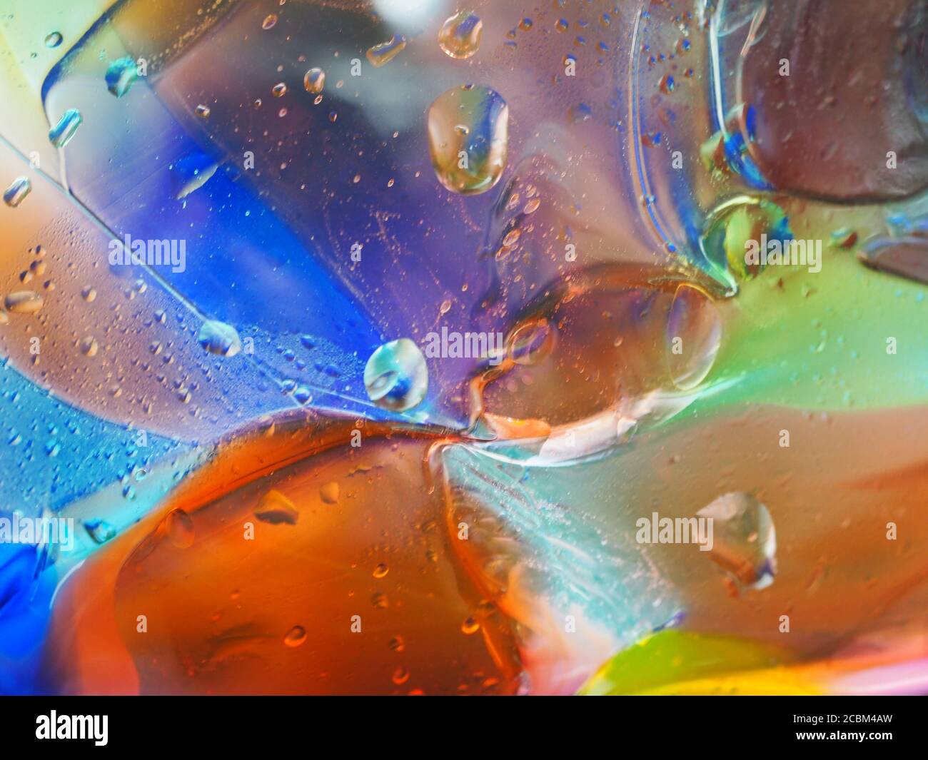 Prise de vue macro de la mosaïque en verre multicolore soufflé Banque D'Images Prise de vue macro de la mosaïque en verre multicolore soufflé Banque D'Images