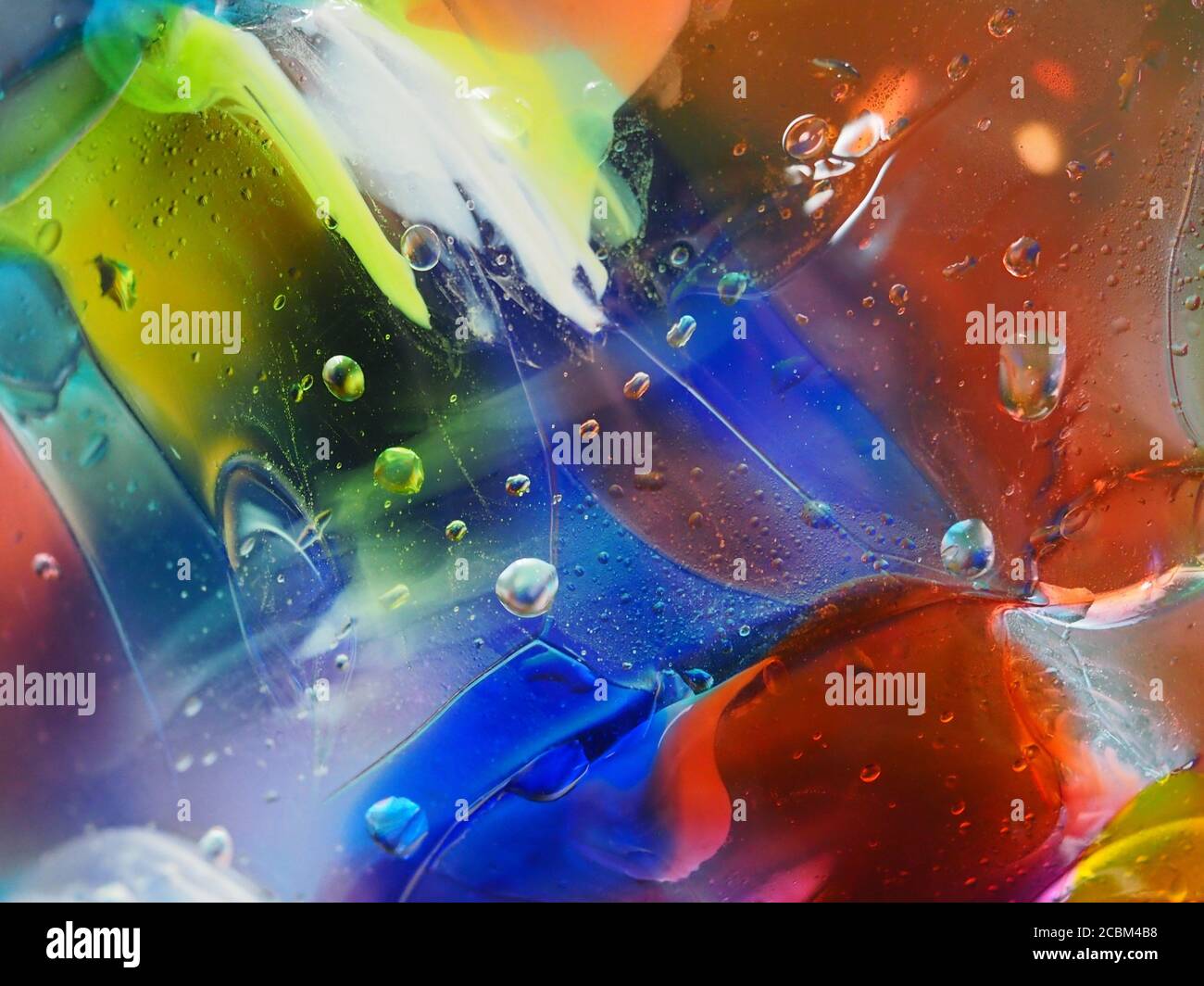 Prise de vue macro de la mosaïque en verre multicolore soufflé Banque D'Images Prise de vue macro de la mosaïque en verre multicolore soufflé Banque D'Images