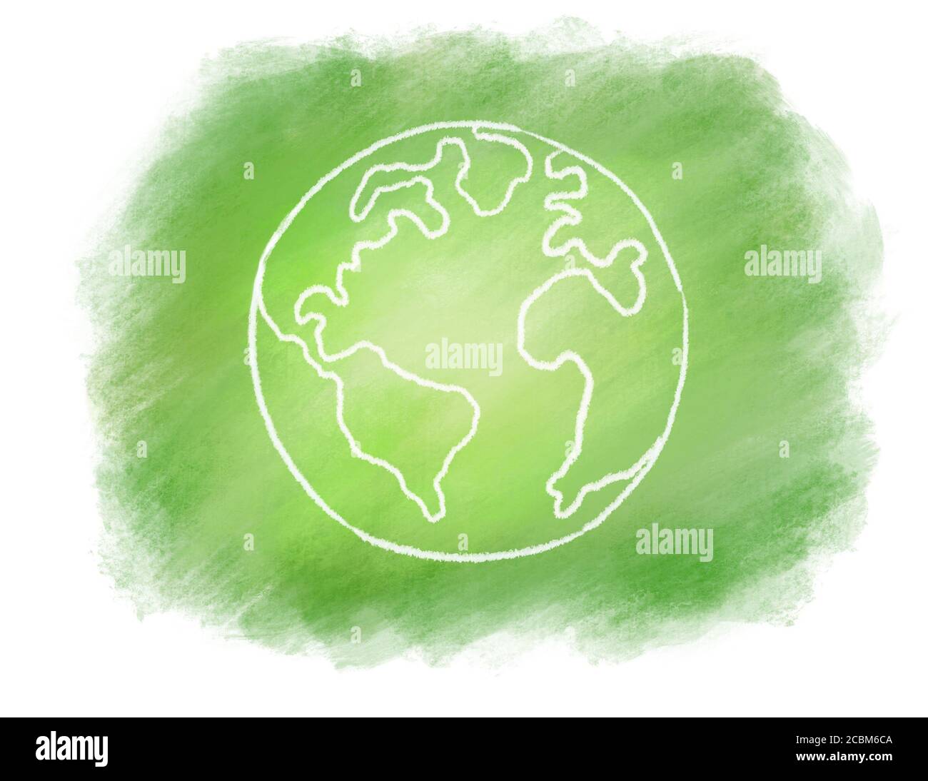Illustration du dessin à la main esquisse de terre bleue isolée sur fond blanc pour le concept de conception écologique. Banque D'Images
