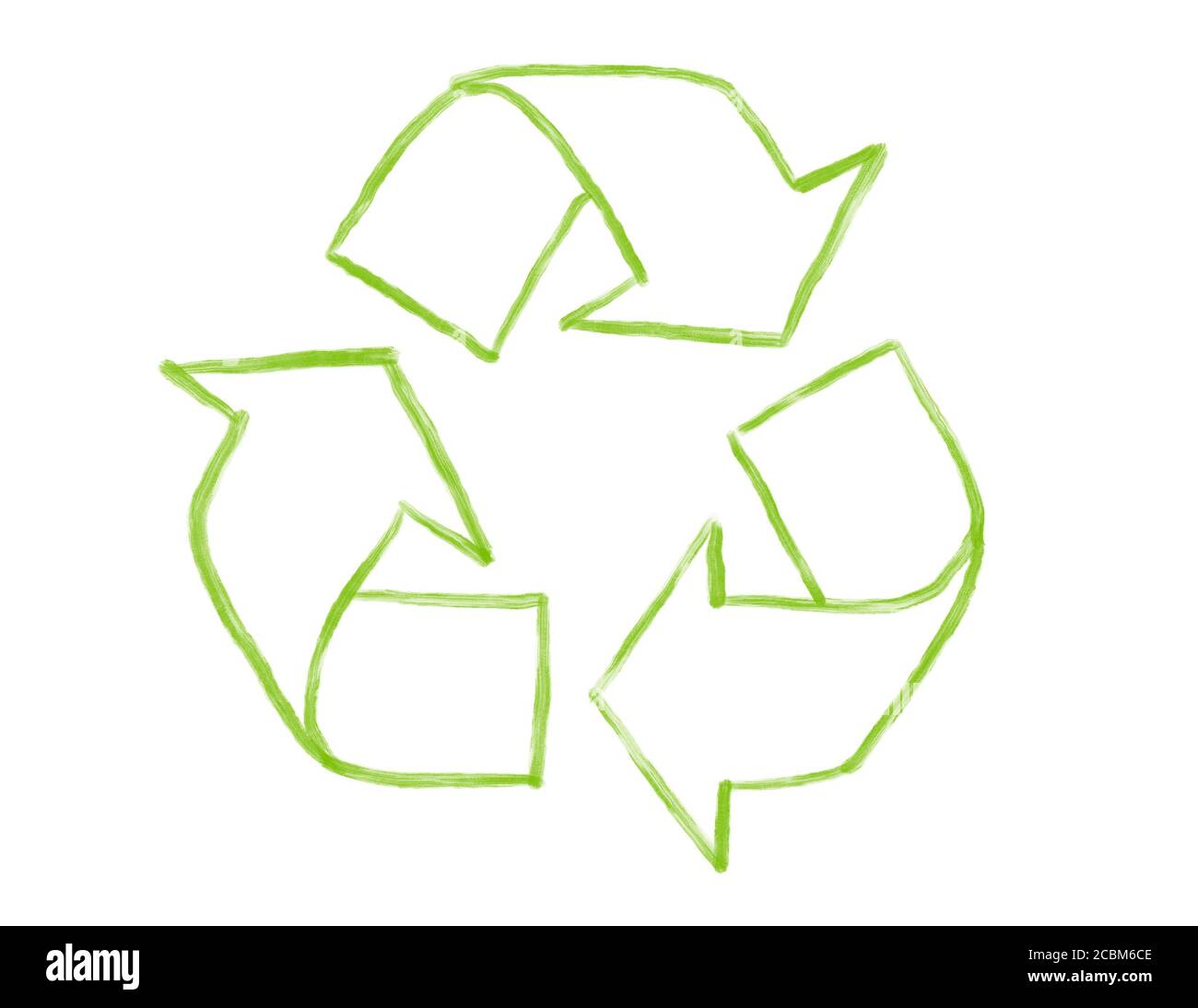 Illustration du symbole d'icône de recyclage d'esquisse dessinée à la main isolée sur fond blanc pour le concept de conception écologique. Banque D'Images
