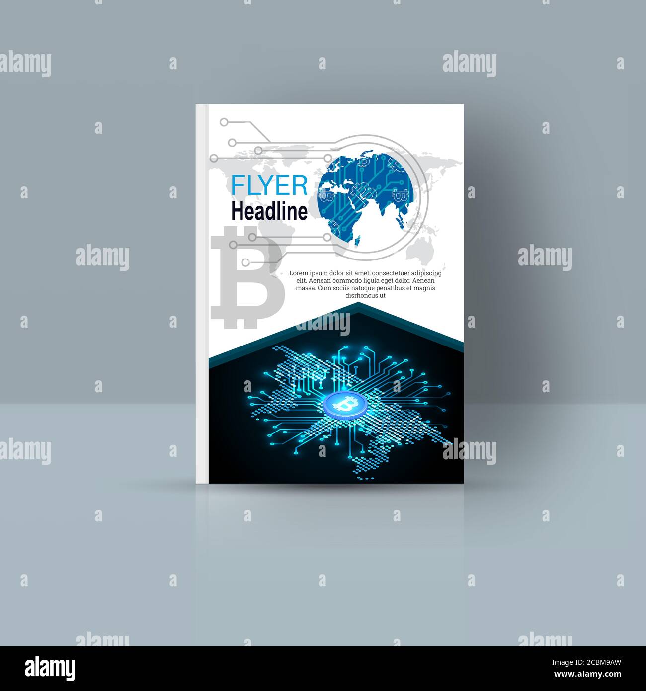 Modèle de conception de brochure flyer cryptocurrency avec résumé photo de  fond, tendance minimaliste business entreprise rouler ou le rapport annuel  Image Vectorielle Stock - Alamy