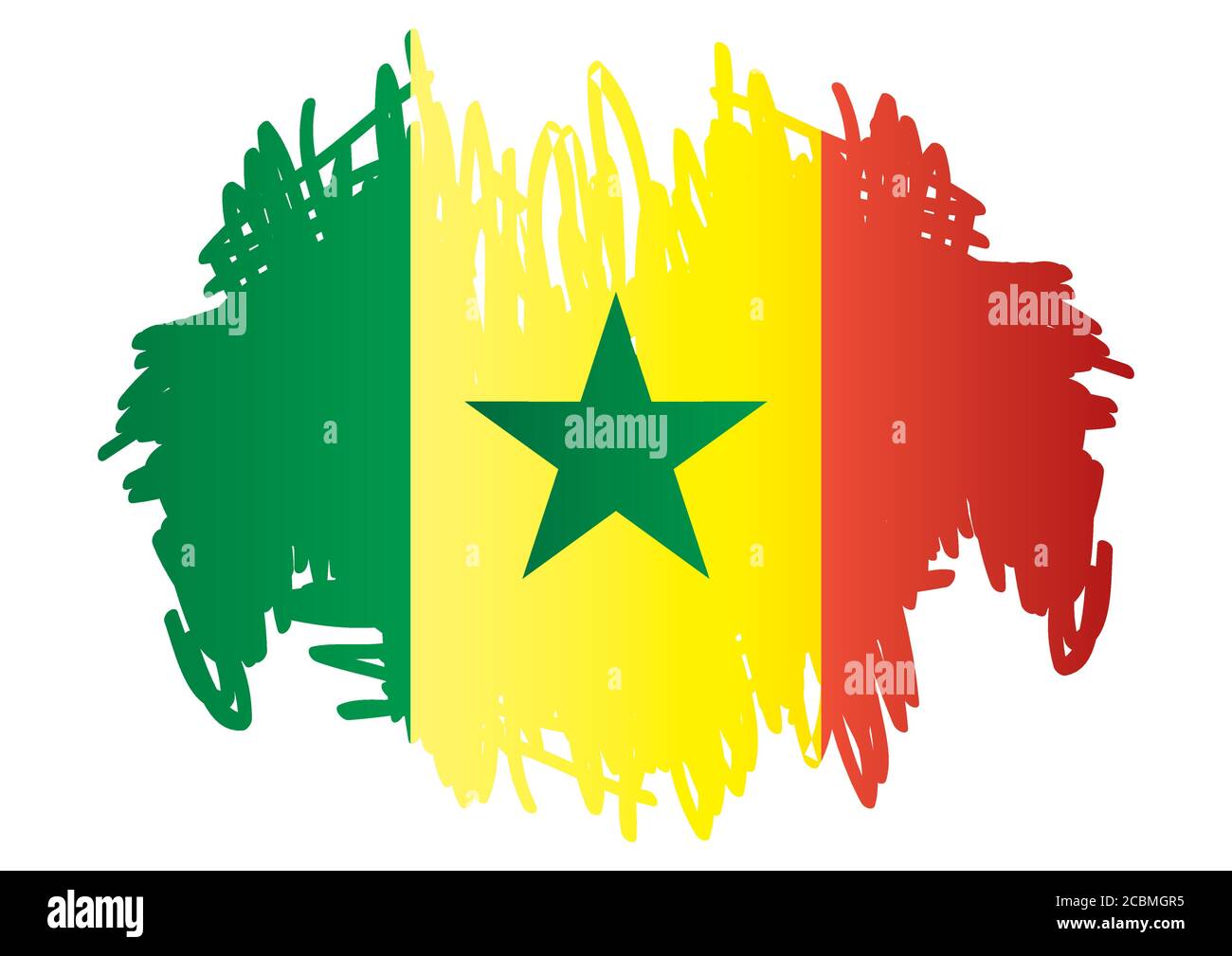 Drapeau du Sénégal, République du Sénégal. Modèle pour la conception de prix, un document officiel avec le drapeau du Sénégal. Illustration vectorielle colorée et lumineuse. Illustration de Vecteur