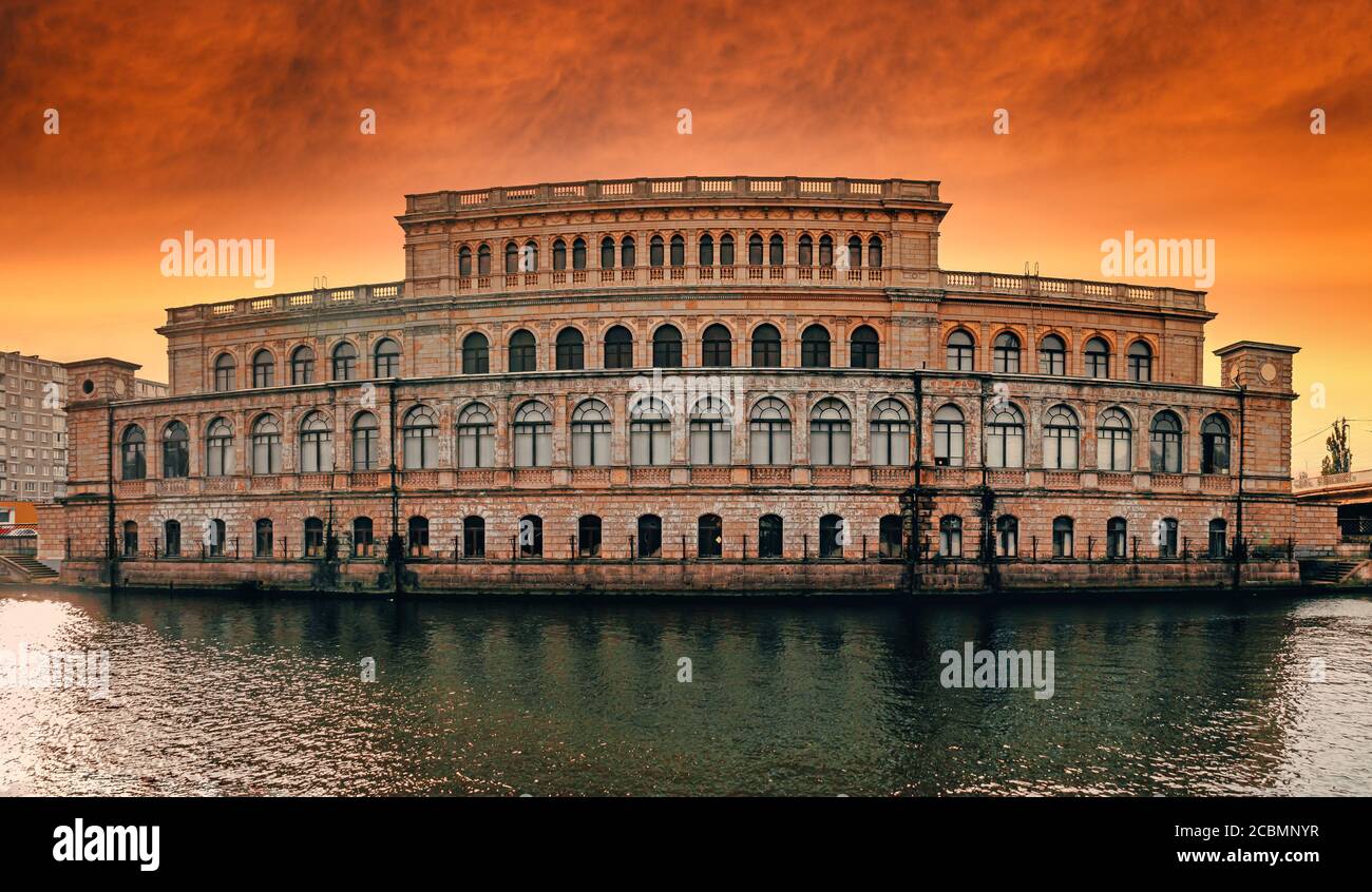 La construction de l'échange à Kaliningrad, ex. Koenigsberg. Banque D'Images