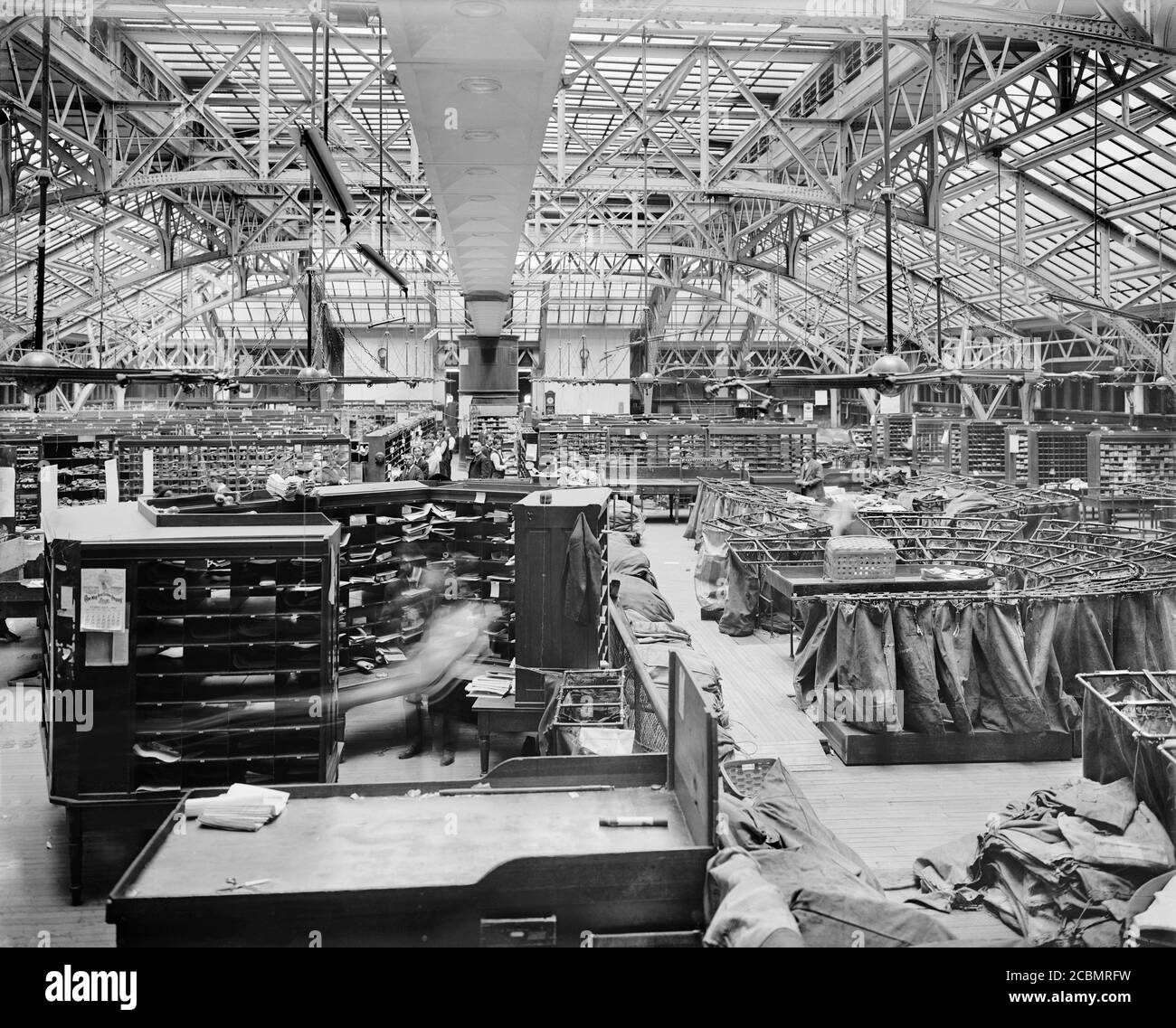 Post Office Workroom, Washington, D.C., États-Unis, Harris & Ewing, février 1907 Banque D'Images