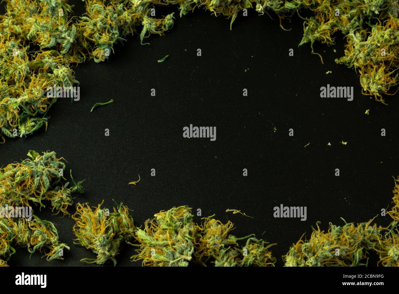 Cannabis marijuana copie espace fond mise en page Banque D'Images