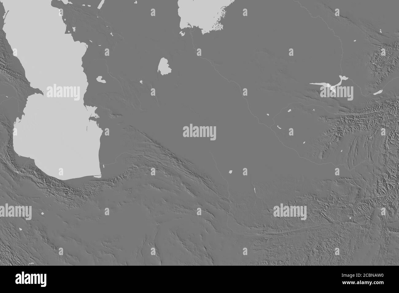 Zone étendue du Turkménistan. Carte d'élévation à deux niveaux. Rendu 3D Banque D'Images
