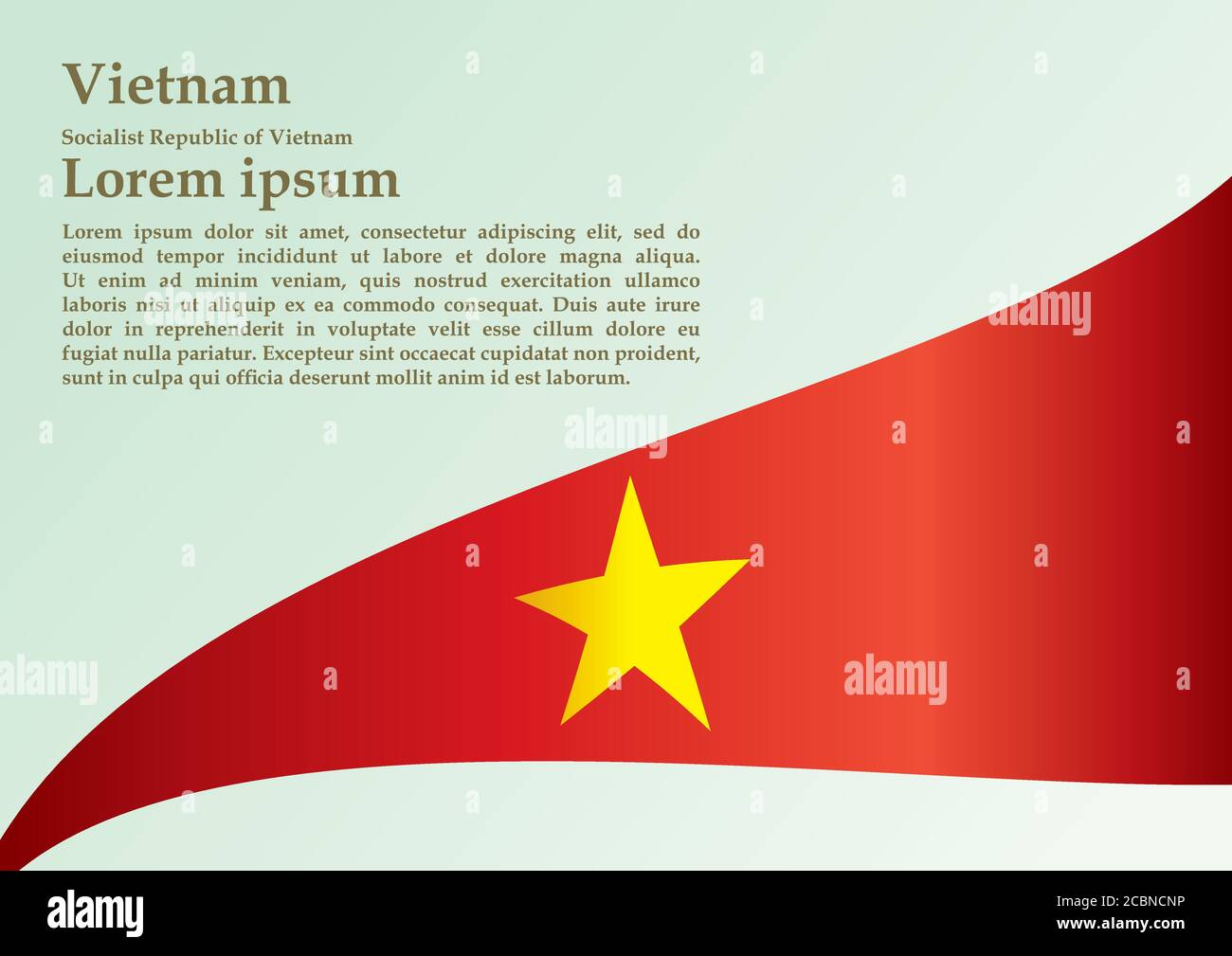 Drapeau du Vietnam, République socialiste du Vietnam, modèle de conception de prix, document officiel avec le drapeau de la République socialiste du Vietnam. Illustration de Vecteur