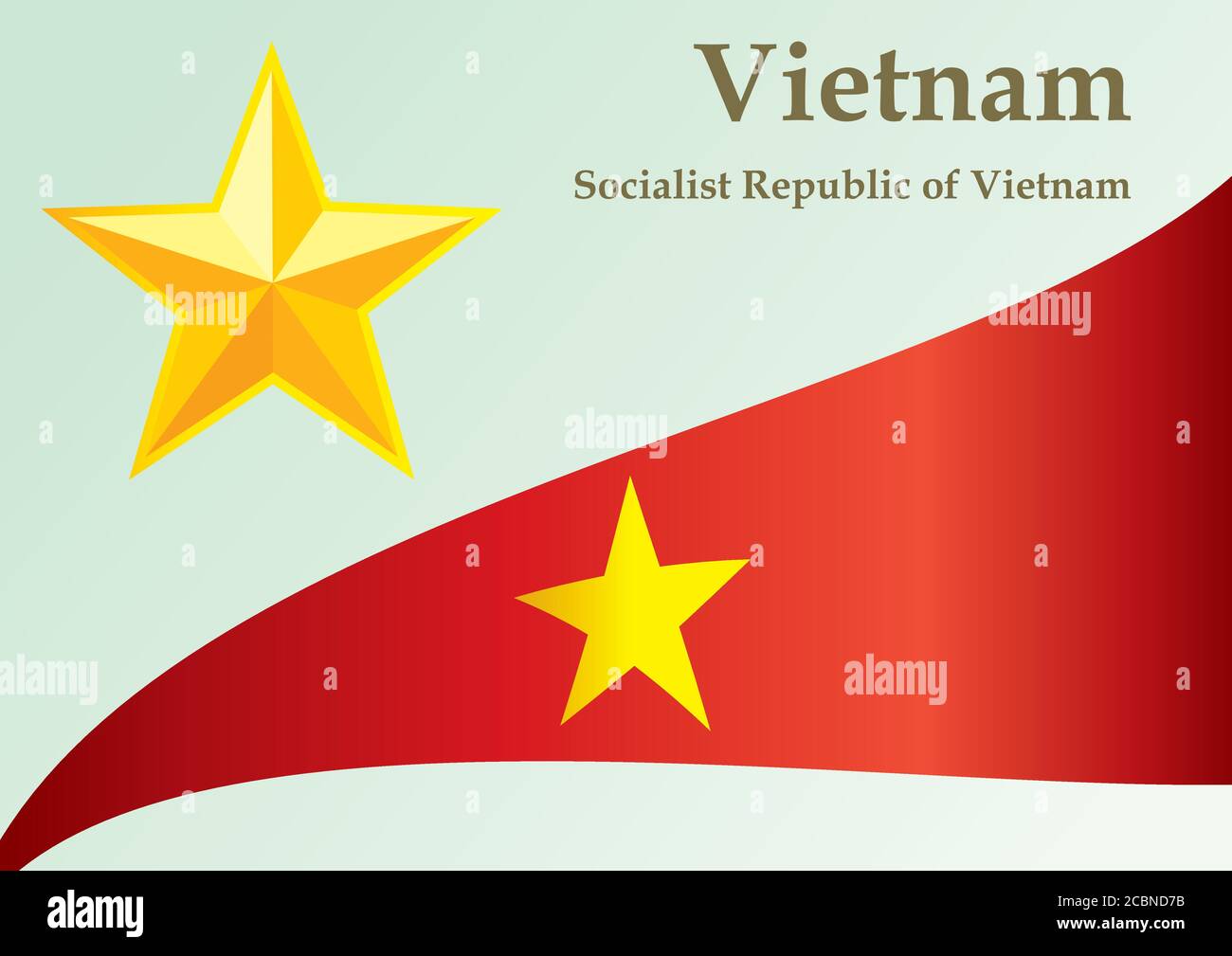 Drapeau du Vietnam, République socialiste du Vietnam, modèle de conception de prix, document officiel avec le drapeau de la République socialiste du Vietnam. Illustration de Vecteur