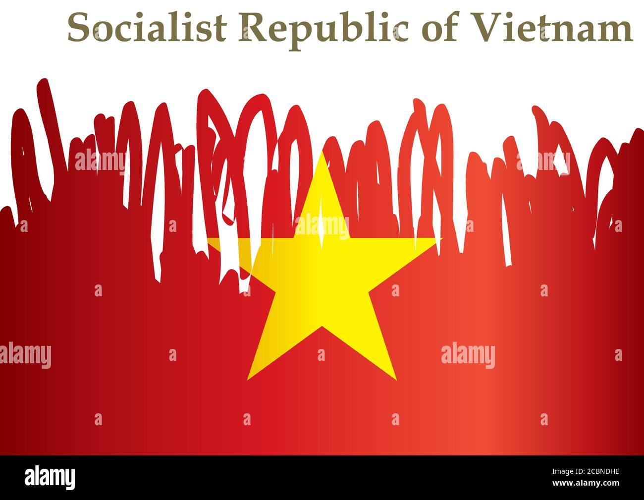 Drapeau du Vietnam, République socialiste du Vietnam, modèle de conception de prix, document officiel avec le drapeau de la République socialiste du Vietnam. Illustration de Vecteur