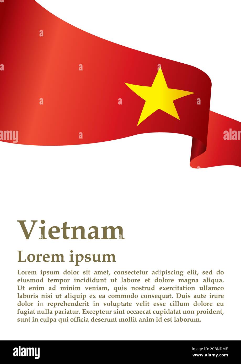Drapeau du Vietnam, République socialiste du Vietnam, modèle de conception de prix, document officiel avec le drapeau de la République socialiste du Vietnam. Illustration de Vecteur