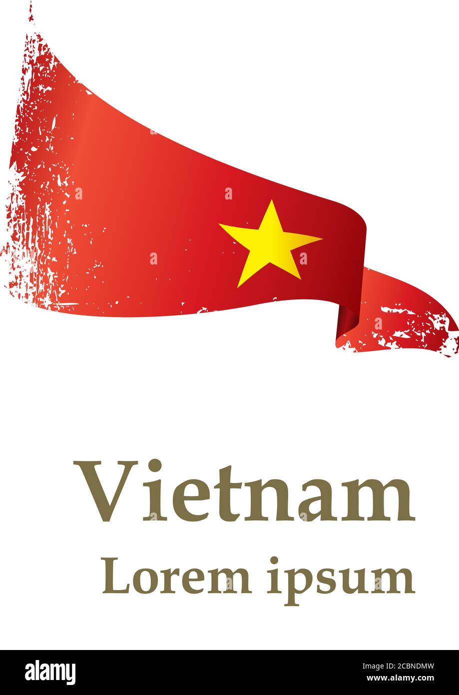 Drapeau du Vietnam, République socialiste du Vietnam, modèle de conception de prix, document officiel avec le drapeau de la République socialiste du Vietnam. Illustration de Vecteur