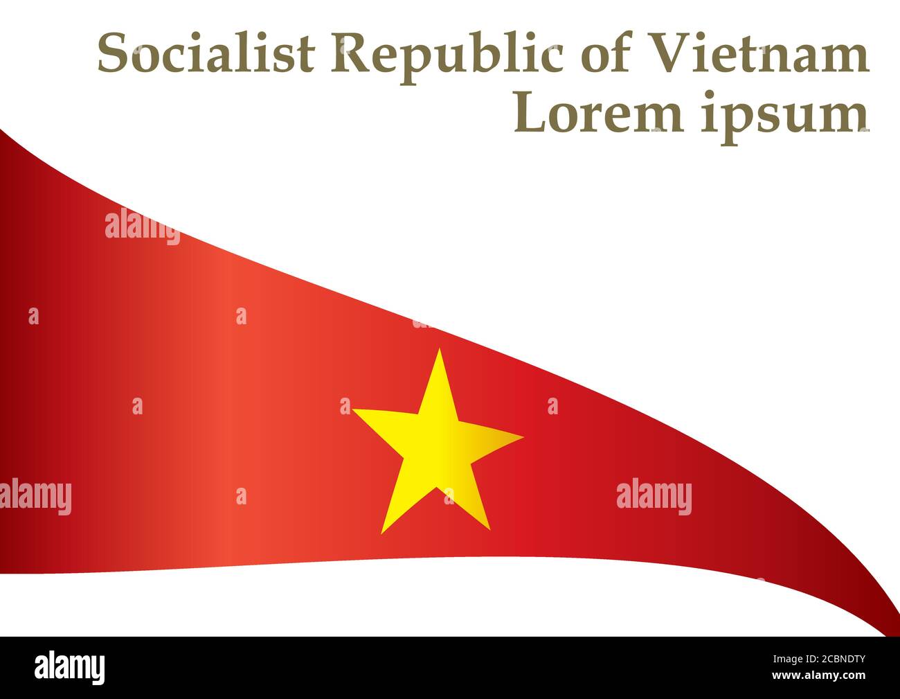 Drapeau du Vietnam, République socialiste du Vietnam, modèle de conception de prix, document officiel avec le drapeau de la République socialiste du Vietnam. Illustration de Vecteur