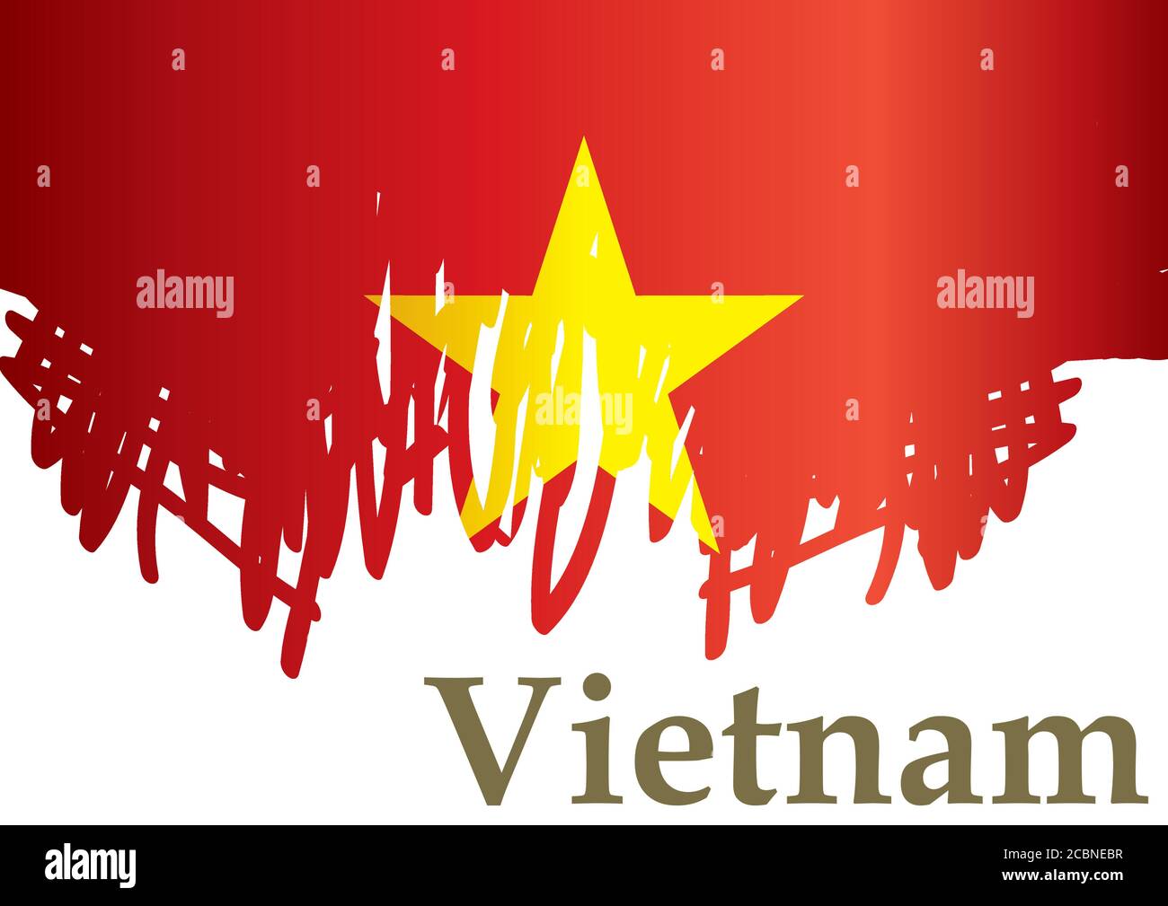 Drapeau du Vietnam, République socialiste du Vietnam, modèle de conception de prix, document officiel avec le drapeau de la République socialiste du Vietnam. Illustration de Vecteur