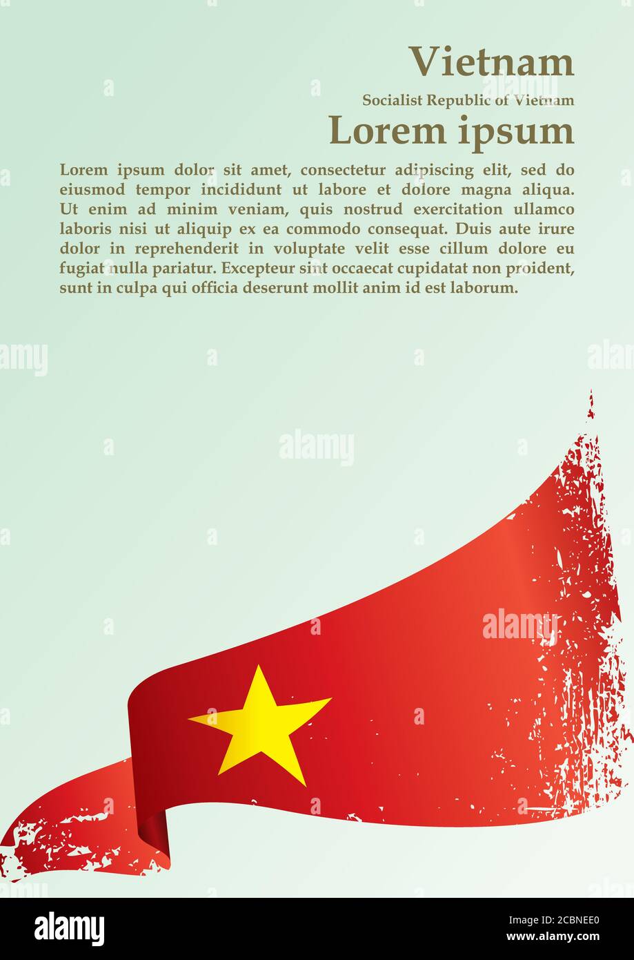Drapeau du Vietnam, République socialiste du Vietnam, modèle de conception de prix, document officiel avec le drapeau de la République socialiste du Vietnam. Illustration de Vecteur