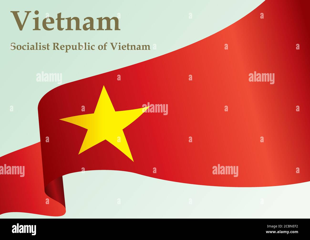 Drapeau du Vietnam, République socialiste du Vietnam, modèle de conception de prix, document officiel avec le drapeau de la République socialiste du Vietnam. Illustration de Vecteur