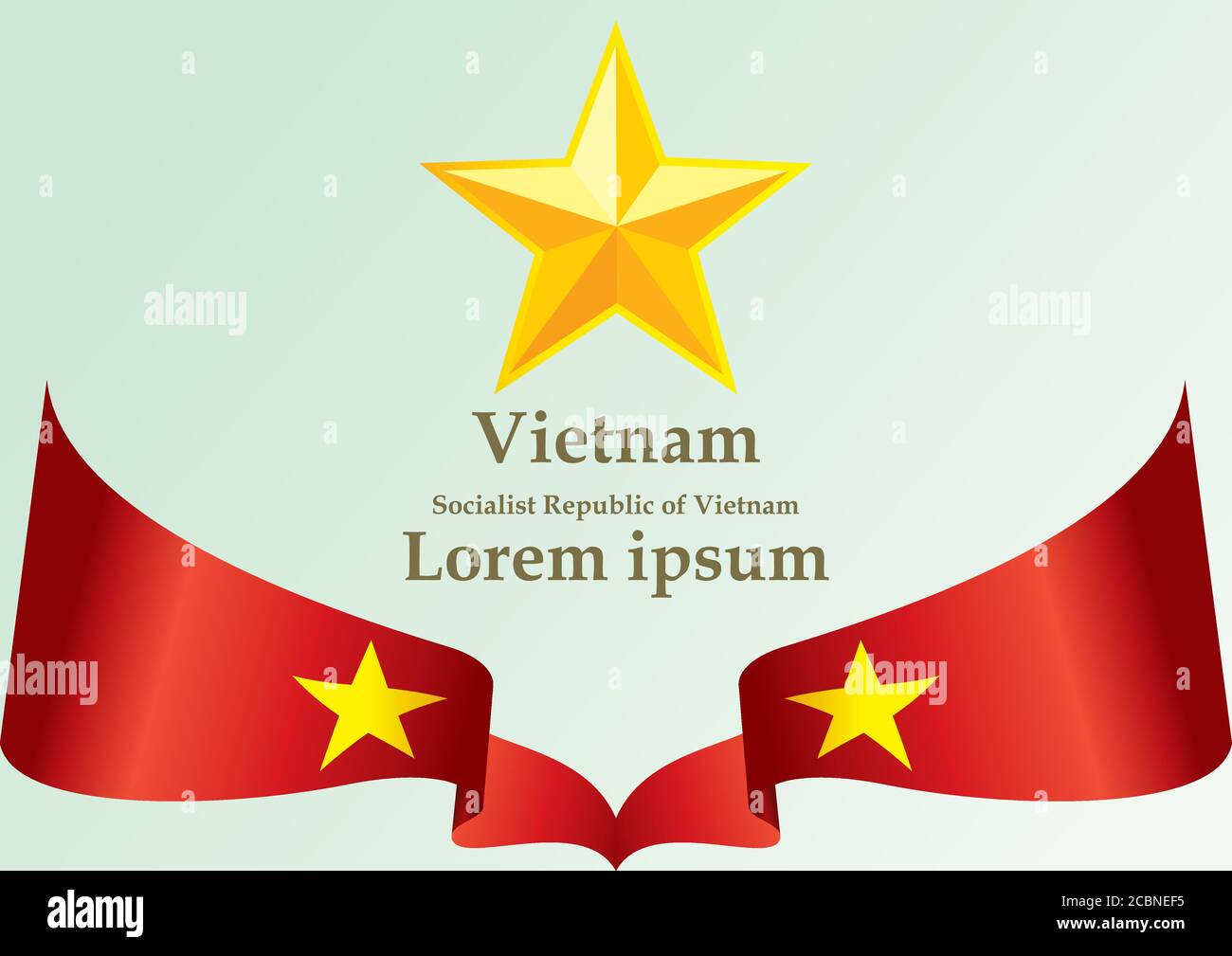 Drapeau du Vietnam, République socialiste du Vietnam, modèle de conception de prix, document officiel avec le drapeau de la République socialiste du Vietnam. Illustration de Vecteur