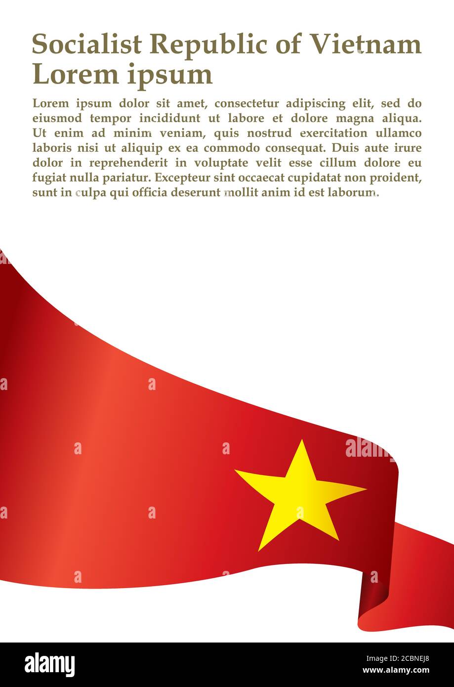 Drapeau du Vietnam, République socialiste du Vietnam, modèle de conception de prix, document officiel avec le drapeau de la République socialiste du Vietnam. Illustration de Vecteur