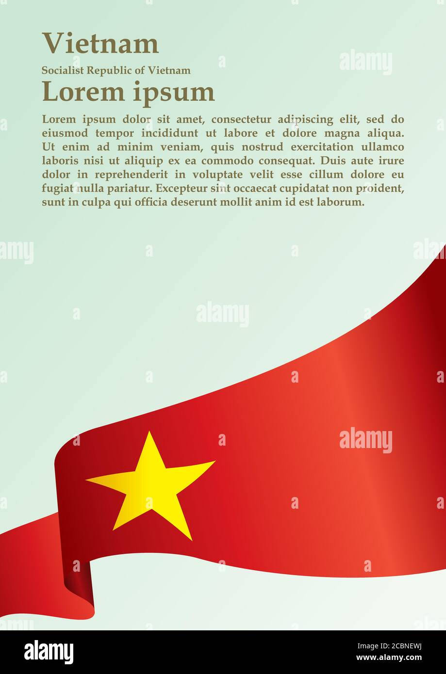Drapeau du Vietnam, République socialiste du Vietnam, modèle de conception de prix, document officiel avec le drapeau de la République socialiste du Vietnam. Illustration de Vecteur