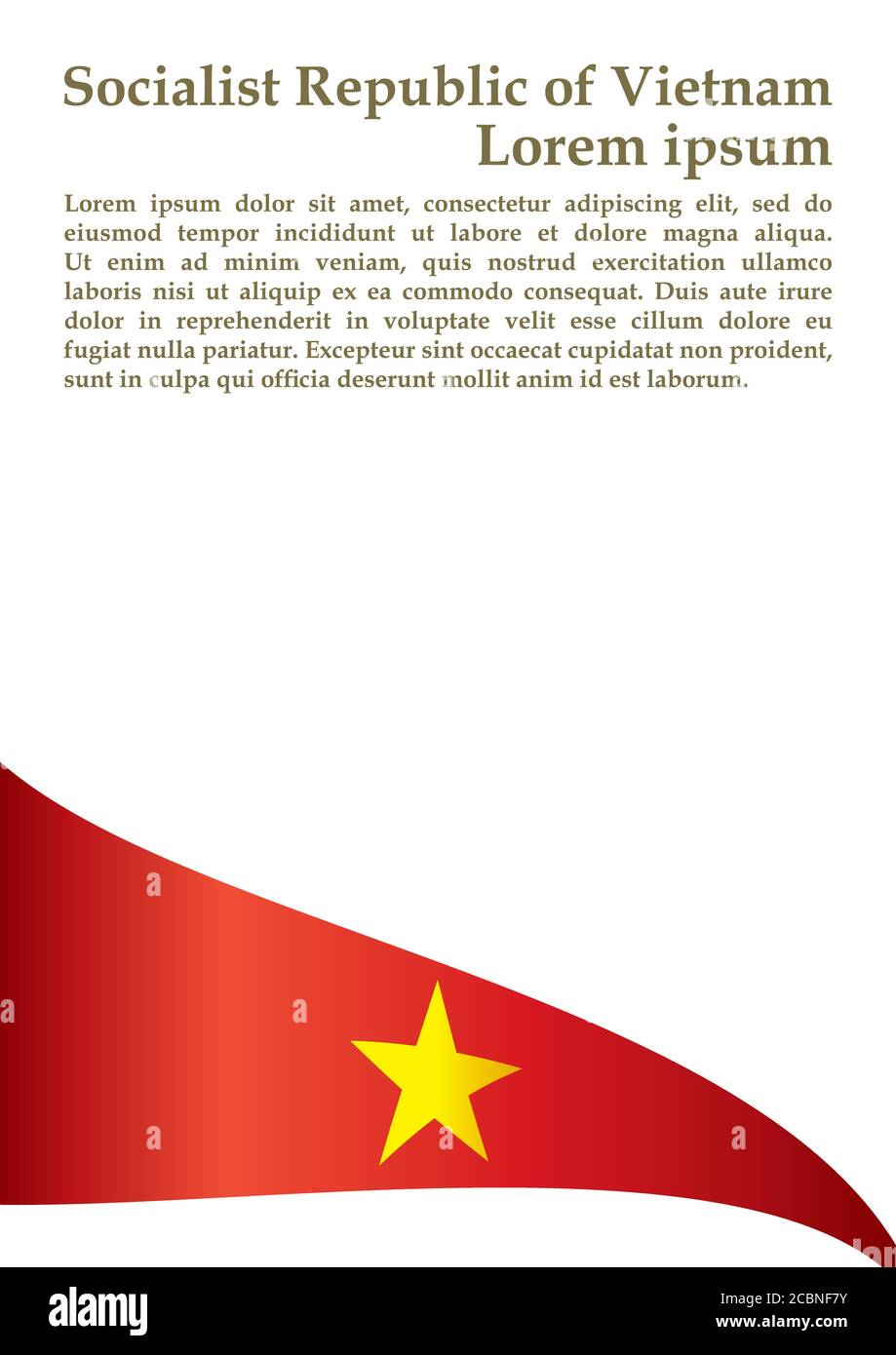 Drapeau du Vietnam, République socialiste du Vietnam, modèle de conception de prix, document officiel avec le drapeau de la République socialiste du Vietnam. Illustration de Vecteur