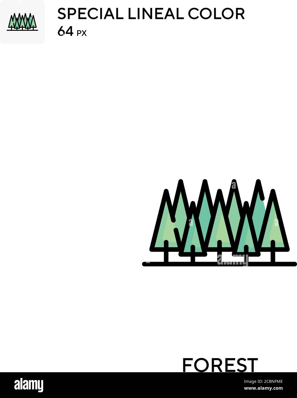 Forêt icône spéciale de vecteur de couleur de ligne. Icônes de forêt pour votre projet d'entreprise Illustration de Vecteur