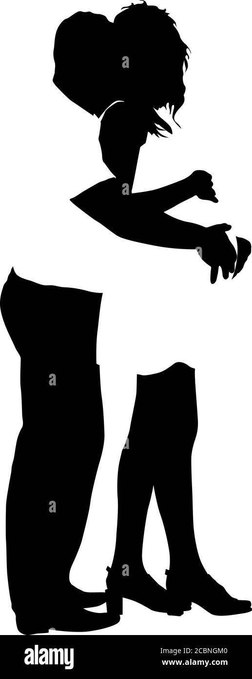 Heureux Silhouette femme enceinte et son mari. Illustration de Vecteur